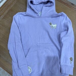 Kids Lavender Hoodie with Crowned Goat Design
